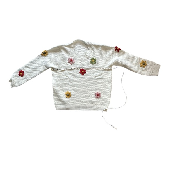 Ecosunny Flower Appliqué Textured Knit Sweater NWOT XL - Picture 5 of 9